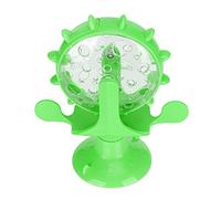 Akozon Molino de Viento Interactivo para Fugas de Alimentos, Rompecabezas Educativo para Mascotas ABS, Juguete para Gatos con Ventosa, Entrenamiento y Diversión (Green)
