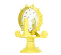 Akozon Molino de Viento Interactivo para Fugas de Alimentos, Rompecabezas Educativo para Mascotas ABS, Juguete para Gatos con Ventosa, Entrenamiento y Diversión (Yellow)