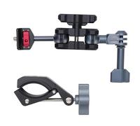 Akozon Montaje de Abrazadera de Cámara Universal con Cabezal de Bola Doble, Soporte para el Manillar de Bicicleta de ángulo Múltiple para Cámaras de Acción, Accesorios de Ciclismo