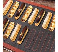 Akozon Mostín de Horno de Silicona Perforada antiadherente: Revestimiento de Hoja de Horno Reutilizable para Pan, Macarons, Galletas y Uso Versátil de Cocina (BLACK)