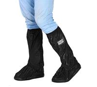 Akozon Motocicleta Cubiertas de zapatos para la lluvia Impermeable Antideslizante Scooter Bicicleta Ciclismo Zapatillas Cubierta para día lluvioso Nevado(L-Negro)