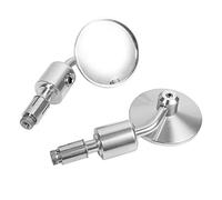 Akozon Motocicleta Espejos Traseros Espejos Traseros 1 par 7/8 "Manillar Redondo Extremo de la Barra Espejos retrovisores Moto Espejo Lateral Izquierdo y Derecho(Plata)