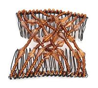 Akozon Mujeres Niñas Magic Easy Hair Beads Slide Clamp/Holder de Peine Elástico Horquilla Versátil en Palabras Clave Negras Accesorio Elástico para Niña Características Hechas con Pla de Primera