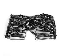 Akozon Mujeres Niñas Magic Easy Hair Beads Slide Clamp/Holder de Peine Elástico Horquilla Versátil en Palabras Clave Negras Accesorio Elástico para Niña Características Hechas con Pla de Primera