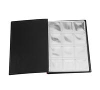 Akozon Nuevo álbum Coleccionista de Monedas de 120 Bolsillos: Libro de Almacenamiento Verde de 10 Páginas para Monedas, Fichas, Insignias y Medallones del Mundo (Black)