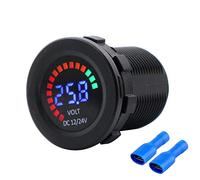 Akozon Nuevo Voltímetro Digital LED de 12/24 V con Alarma sonora: Medidor de Voltaje Resistente Al Agua para Automóviles, Motocicletas, Camiones y Barcos