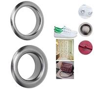 Akozon Opos de Latón de Doble Cara de 100 Piezas con Lavadoras Accesorios de Deco de 10 Mm para Cuero, Bolsos, Cinturones y Manualidades (Negro plateado)
