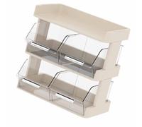 Akozon Organizador de Bolsas de té: Estante de Almacenamiento Blanco Crema Multicapa para Barra de Oficina, Organizador de Escritorio para Cápsulas de café y Bolsas de té, Solución para Encimera que