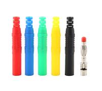 Akozon P3013 Paquete de 10 Conectores Banana de Cobre Niquelado de 4Mm Conector de Soldadura para Aplicaciones Electrónicas