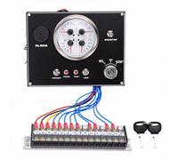 Akozon Panel de Instrumentos Marinos 12 V, 4 en 1, Medidor Voltímetro Temperatura del Agua y Presión Nivel Aceite con Fahrenheit (PSI/) para Barcos, Yates, Vehículos (Esfera negra CX9605)