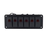 Akozon Panel de Interruptor Basculante Impermeable de 6 Bandas con Retroiluminación LED de Encendido y Apagado Precableado con Protección contra Cortocircuitos de Sobrecarga para (BLUE)