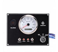 Akozon Panel de Tacómetro para Barcos, Medidor de RPM de Motor Marino de 0 a 4000 RPM con Función de Alarma para Yates, Lanchas Rápidas (Esfera blanca CX9602-4K)