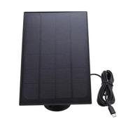 Akozon Panel Solar Akozon 8W para Cámaras de Alimentación de Aves y Timbres, IP66 Impermeable, Soporte Ajustable de 360 °, Carga C y Micro USB para Uso Exterior (Black)