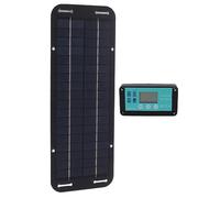 Akozon Panel Solar Impermeable de 20W con Controlador MPPT para RV, Hogar, Vehículo, Viaje y Cargador de Células Solares Negras Eficientes