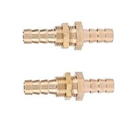 Akozon Paquete de 2 Adaptadores de Conector de Acoplador de Montaje de Tubería de Mamparo de Manguera de Latón de Primera Calidad (10mm)