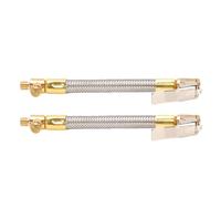 Akozon Paquete de 2 Adaptadores de Manguera para Inflar Neumáticos, Boquilla de Mandril de Aire, Manguera Flexible de Acero Inoxidable de 5 Pulgadas con Boquilla Abierta de Presión de