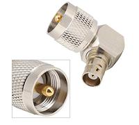 Akozon Paquete de 2 Adaptadores Uhf Macho Pl 259 a Bnc Hembra, Convertidor de Conector 90 Dee para Cable Coaxial