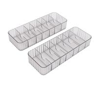 Akozon Paquete de 2 Cajas Transparentes para Gestión de Cables con 20 Bridas, Organizador de Cables Apilable con 7 Compartimentos para Almacenamiento de Dispositivos Electrónicos en el Hogar y la