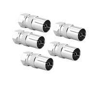 Akozon Paquete de 5 Conectores Adaptadores de Antena de TV Coaxial RF, Enchufe Macho Tipo F
