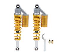 Akozon Par de Amortiguadores de Aire para Motocicleta de 340mm, Amortiguador de Suspensión de Resorte Trasero para ATV SUV(Amarillo)