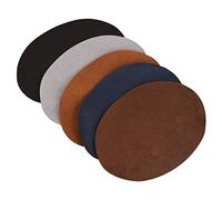 Akozon Parches de forma ovalada de cuero parches ropa lisos accesorios de ropa para planchar en codo o rodilla 5 colores, 5 pares Rodilleras