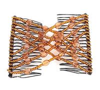 Akozon Peine para el Cabello con Cuentas en Forma de Flor, Accesorios para Peinar el Cabello, Herramienta para el Hermosa y Ecológica para Mujeres (Café)