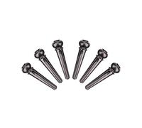 Akozon Pensos de Puente de Guitarra de Latón Negro de 6 Piezas para Guitarras populares: Piezas de Repuesto para un Tono Mejorado (BLACK)