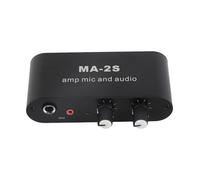 Akozon Pequeño Preamplificador de Audio Estéreo, Amplificador de Auriculares ABS para el Altavoz Preamplificador Pequeños 3 Puertos de Salida Aluminio
