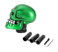 Akozon Perilla de cambio, Universal 8-12mm Car Skull Head Stick Caja de cambios Perilla de cambio Adaptador de engranaje de cambio Perilla de cambio colorida(Verde)