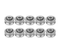 Akozon Pista de Ranura en U, Cojinete de Ranura en U Rodamiento de guía de Pista SG15 5 x 17 x 8 mm para máquina de Bordar por computadora 10 Piezas(Single Row Roller)