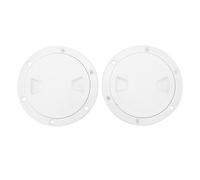 Akozon Placas de Cubierta de la Barra Marina de 2 Piezas, Cubierta de Escotilla Redonda sin Deslizamiento con Tapa Desmontable, Sello Ajustado Impermeable, Inspección del Anillo de Goma (White)
