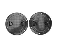 Akozon Placas de Cubierta de la Barra Marina de 2 Piezas, Cubierta de Escotilla Redonda sin Deslizamiento con Tapa Desmontable, Sello Ajustado Impermeable, Inspección del Anillo de Goma (Black)