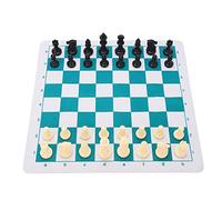 Akozon Plasia de Ajedrez de Plástico, Tablero de Ajedrez Recolectando Niños Piezas de Juguete de Juguete Juegos de Mesa Mousepad PU Cuero con