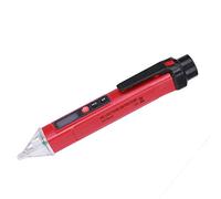 Akozon Pluma de Prueba de Detector Digital sin Voltaje CA 12-1000 V con Pantalla LCD y Linterna, Sensibilidad para Pruebas Eléctricas, Alarma de Luz Sonora, Apagado Automático (rojo negro)