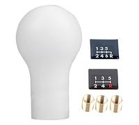 Akozon Pomo de cambio de marchas manual automático de 5 velocidades para Lancer V3/EVO (blanco) Pomo Rally