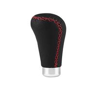 Akozon Pomo de Cuero para Palanca de Cambios con 4 Adaptadores - Accesorios Interiores para Automóviles (borde rojo)