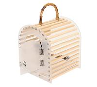 Akozon Portador de Viaje de Acrílico Transparente Portátil del Circular de la Prueba del Escape Pequeño