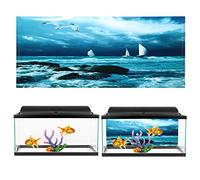 Akozon Póster De Fondo De Acuario Adhesivo De PVC Decoración De Peces Patrón De Vela De Barco De Mar - Murales Y Adhesivos De Pared (122 * 50CM)