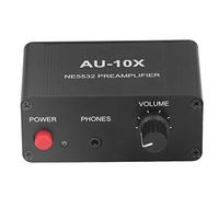 Akozon Preamplificador de Amplificador de Auriculares Estéreo Compacto de 20 DB con Entrada/Salida de 3,5 Mm para Mejorar la Calidad del Sonido