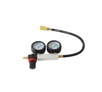 Akozon Probador de Caída de Cilindro de Doble Calibre 0-100 Psi y 0-100% para Prueba de Tasa de Fuga de Compresión de Motor de Gasolina con Colector de Aluminio y Mangueras de Goma