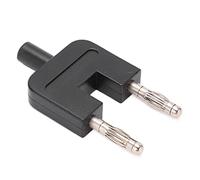 Akozon Prueba Eléctrica del Conector de Clavija de Plátano - U35 Adaptador de Clavija de Banana de Cortocircuito en Forma de U Conector Hembra a 2 Macho Negro 4 Mm