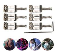 Akozon Puente de Montura de Guitarra con Rodillo GAQ06 6PCS Sillines de Guitarra Eléctrica Sillín de Aleación de Zinc y Cobre - Reemplazo de Eléctrica