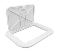 Akozon Puerta Cubierta Marina, Escotilla de Acceso a Cubierta de Barco con Tapa ABS Antienvejecimiento Puerta de Compartimento a Prueba de Impactos para RV Remolque Yate (White)