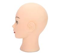 Akozon PVC Bald Mannequin Head para Pelucas, Sombreros y Visualización de Gafas - Modelo de maniquí de Ajustable para Maquillaje y Práctica de Pelucas