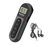 Akozon Radio Portátil de Transistores de Bolsillo, Radio Recargable con Pantalla LCD, Auriculares para Correr y Caminar (Black)