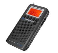 Akozon Radio VHF Airband, Receptor de Banda Aérea Portátil Escáner VHF UHF Completo Radio Grabadora AB Receptor Dorado FM Am CB SW Pantalla LCD con Retroiluminación (Black)