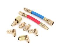Akozon Refrigeración de Aire Acondicionado R-12A/C Connector Adaptador Mangueras R134A R12 Kit para Automóviles