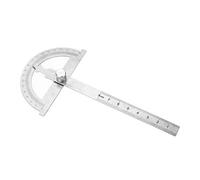 Akozon Regla de transportador Transportador de acero inoxidable de 0-180 grados Goniómetro Medidor de ángulo Medidor Regla de 15 cm(150 * 200mm)