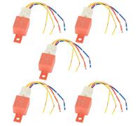 Akozon Relé de Retraso de Aire Acondicionado Automático de 12V 4pin de 12V 4pin - 5 Piezas con Enchufe - 40A 1.8W para Automóvil