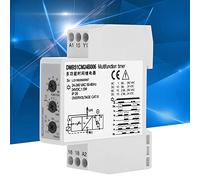 Akozon Relé de Retraso de Tiempo, Interruptor de Apagado Multi -voltaje de AC 24 VAC de AC 24 240V con 7 Opciones de Funciones